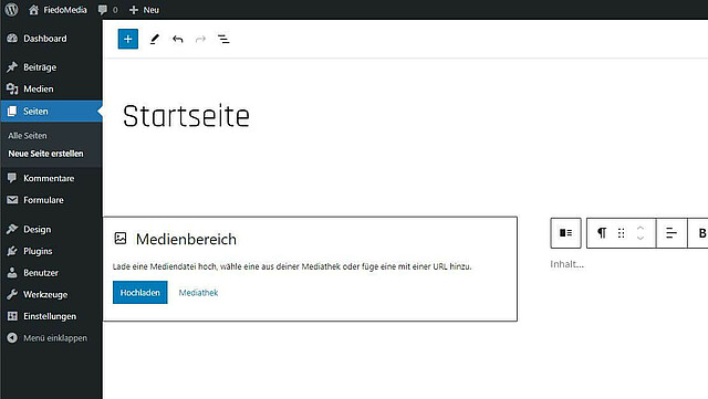 WordPress Backend Medienverwaltung