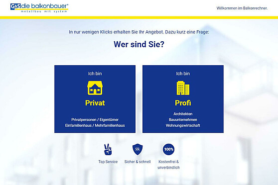 Dynamischer Balkon-Konfigurator mit Brevo-Schnittstelle Dynamischer Balkon-Konfigurator mit Brevo-Schnittstelle